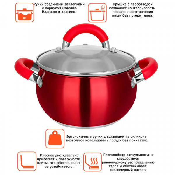 Кастрюля 1,9 л "Scarlet" Кастрюля 1,9 л "Scarlet"