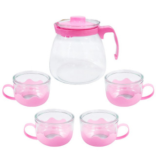 Набор из 5-ти предметов (чайник 950 +4 стакана 150 мл) ZT-344