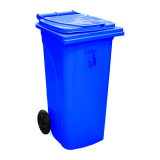SANII Мусорный бак 120 л на колесах синий