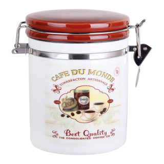 Банка для сыпучих продуктов 730 мл с клипсой Кофе