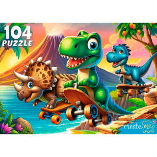 Пазл "Весёлые динозавры" 104 элемента (арт.УК104-0201)