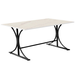 Стол Хариет (1800*800 столешница 16 мм цв.Люкс) мрамор светлый