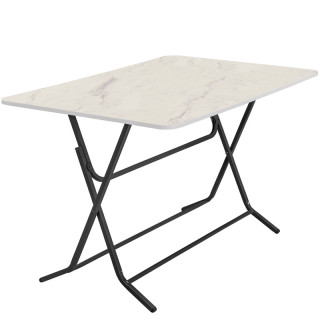 Стол Спайк (1200*800 столешница 16 мм закругл.углы цвет люкс) мрамор светлый