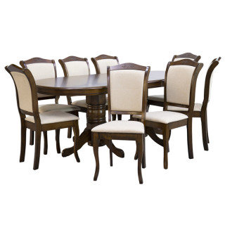 Комплект мебели: стол RH7038EXT + 8 стула RH6029C с м.э. (дуб темный)