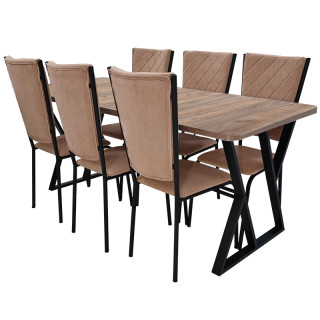 Комплект мебели "Конго+Чили" 1800*800 (дуб крафт табачный+Ultra sahara)