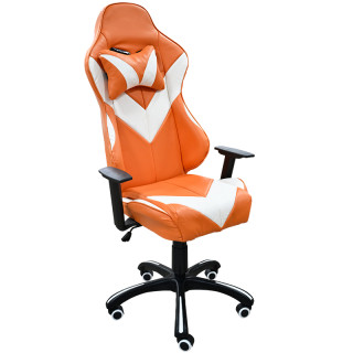 Кресло игровое "Strike Barbie" (кзам чёрный+кзам оранжевый)