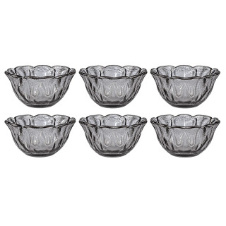 Стеклянная миска - 6шт в наборе по 260 мл ZT-480-Grey