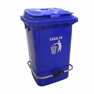 Бак мусорный 60л.Sabalan на колесах с педалью (синий)