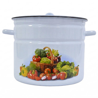 Кастрюля эмалированная цил 9,0л с рисунком