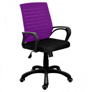 Кресло мод.МИ-6 (сид.ортопед) подл.209,крест.670-1 м/п, спинка сетка фиолетовая, сидушка черная